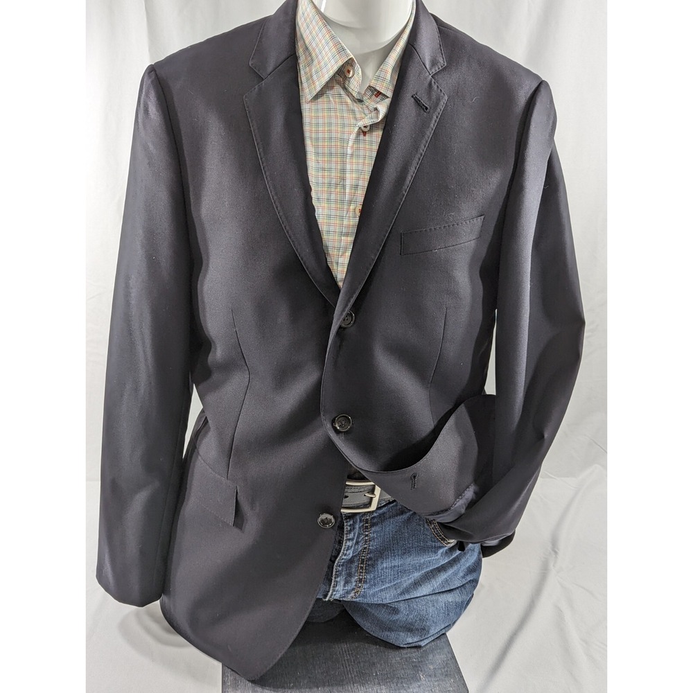 J Crew Ludlow Mens Blazer Sport Coat 3 Button Jacket Loro Piana 120s 42L Navy